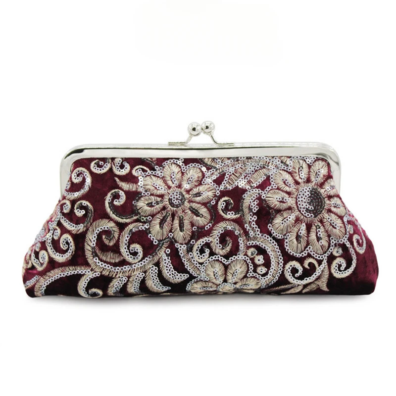 

Vintage beaded sequin evening bag velvet cheongsam bag formal dress banquet bag, women's clutch bag