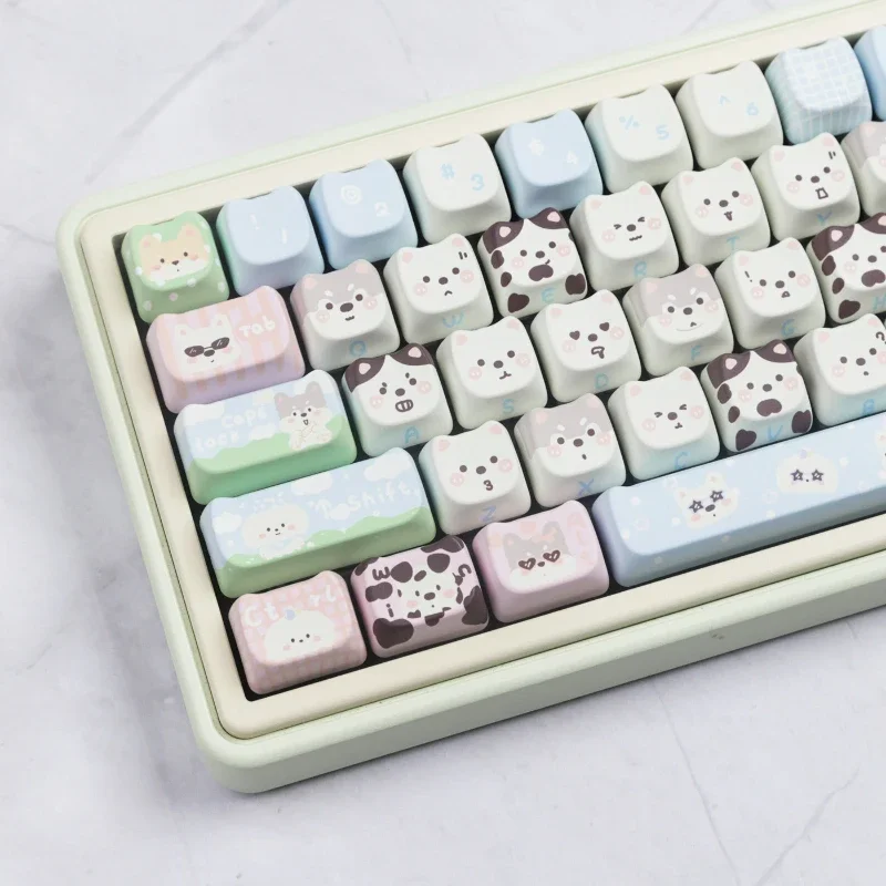 132 Keys/set Puppies MAO Profile GMK PBT Keycaps for Mechanical Keyboard  Dye Sublimation Gaming Keycap Custom Gk61