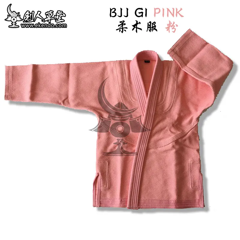 Uniformes de jiu-jitsu para adultos y niños, pantalones de algodón puro, tejido Gi 270gsm, 450gsm, IKENDO.NET-BJJ011, Rosa