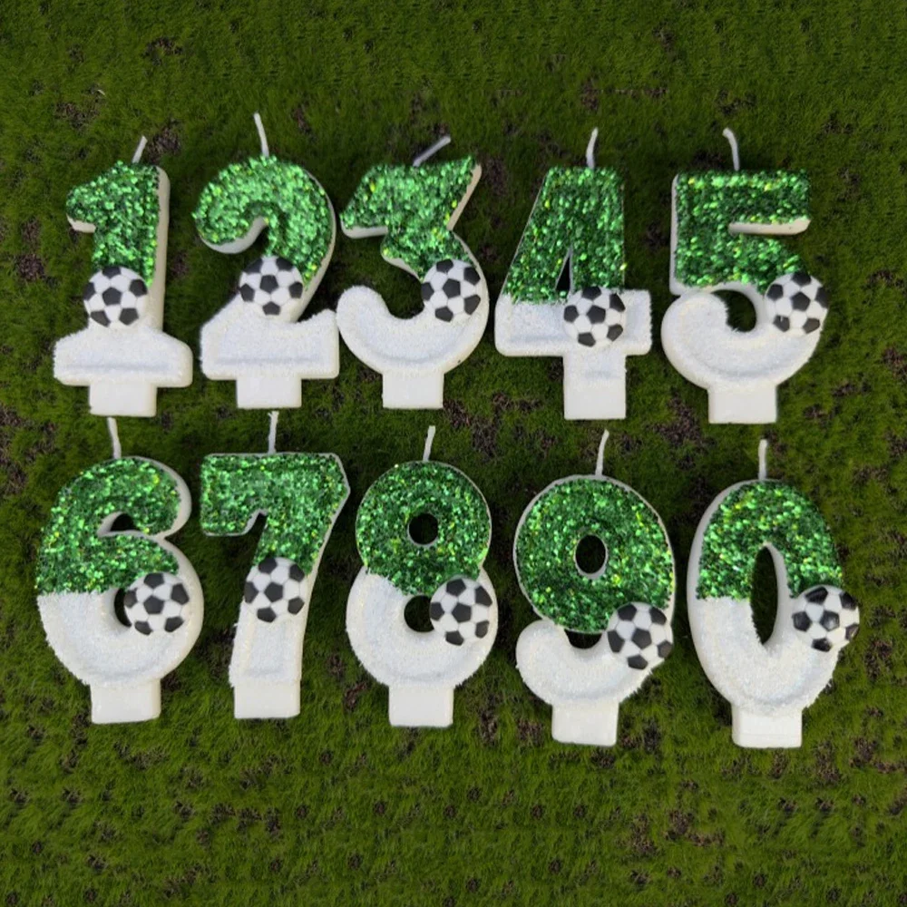 Football Cake Candles Birthday Number Candles Soccer Candles Cupcake Toppers Cake Decorating Supplies Football