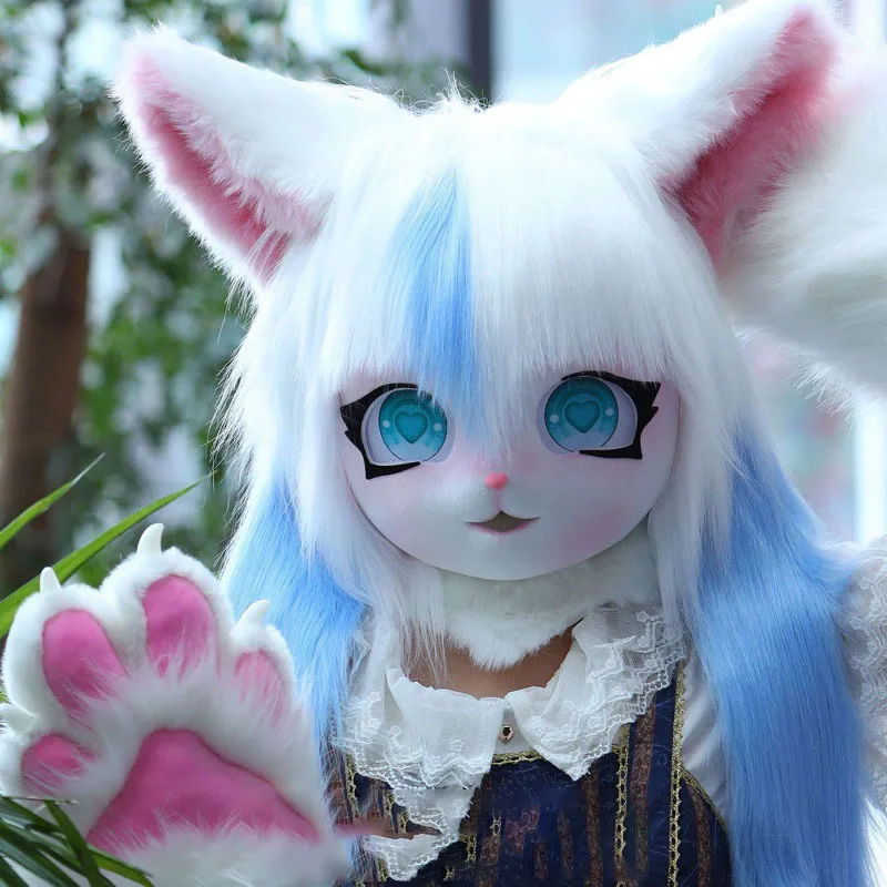 Kawaii Fursuit Kigurumi Headset Furry Cosplay Head Base Comiket Furries Rubbit Doll Cat Doll Kig Animal Cosplay Costume