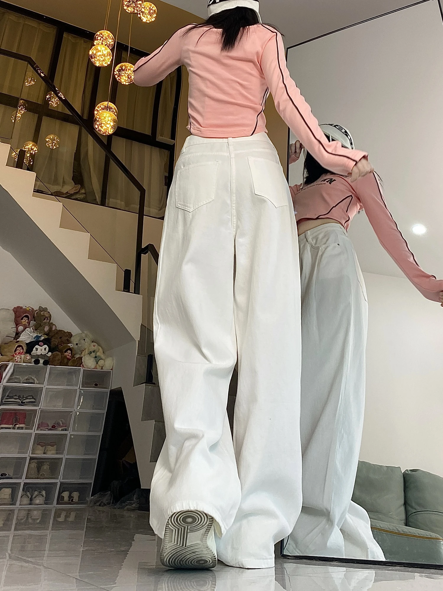 

Women'S Straight Jeans Elastic Woman Gym Fitness Workout Sport Active Ladies Female Denim Trousers Fashion Comfortable Draped