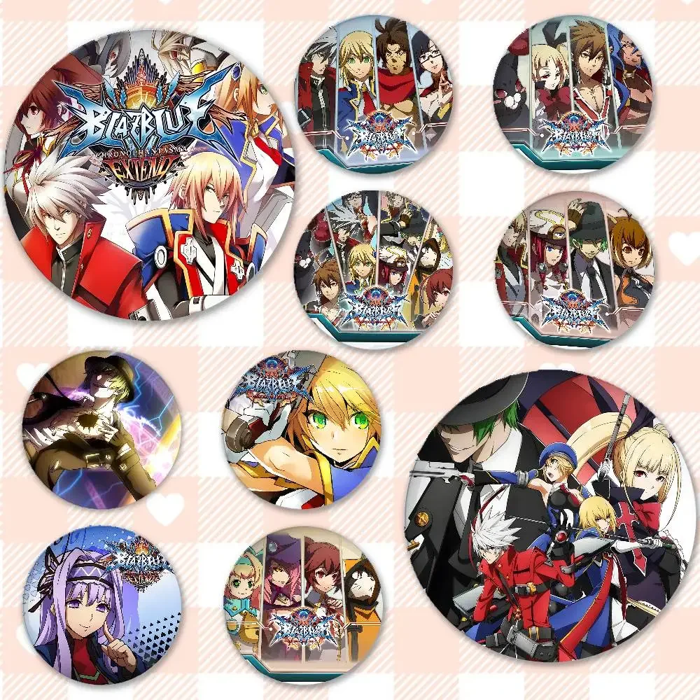 Game B-BLAZBLUE Badges Peripheral Lapel Pins Tinplate Round Brooch For Shoulder Bag Accessories Souvenir Gifts