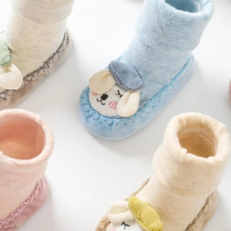 54DA 1 Đôi Tất Vải Cotton Chống Trượt Cho Bé Tập Đi Cho Bé Từ 0-18 Tháng Tuổi