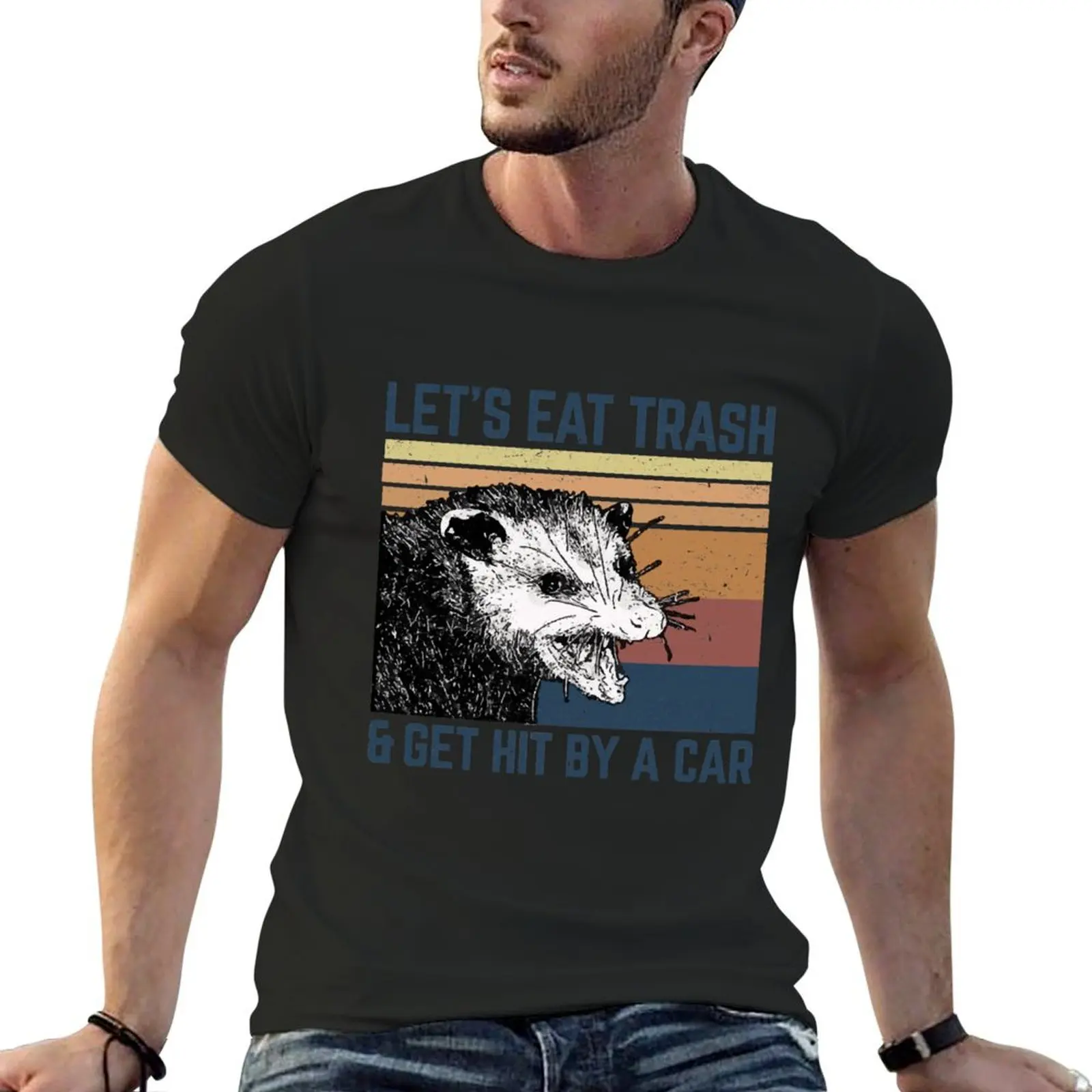 let's eat trash and get hit by car T-Shirt aesthetic clothes street wear mens graphic t-shirts big and tall