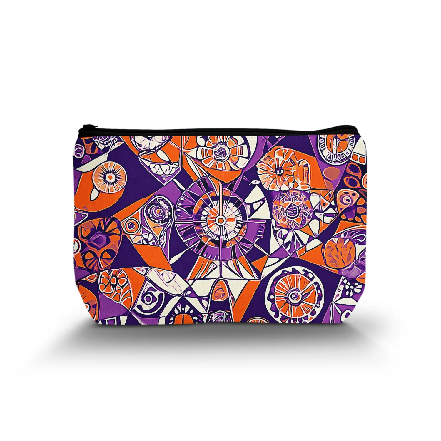 1Pc Patchwork Vintage Indian Flower Cosmetic Bag Unique Cosmetic Bag For Women With Pictures Portable Cosmetic Bag With Zipper