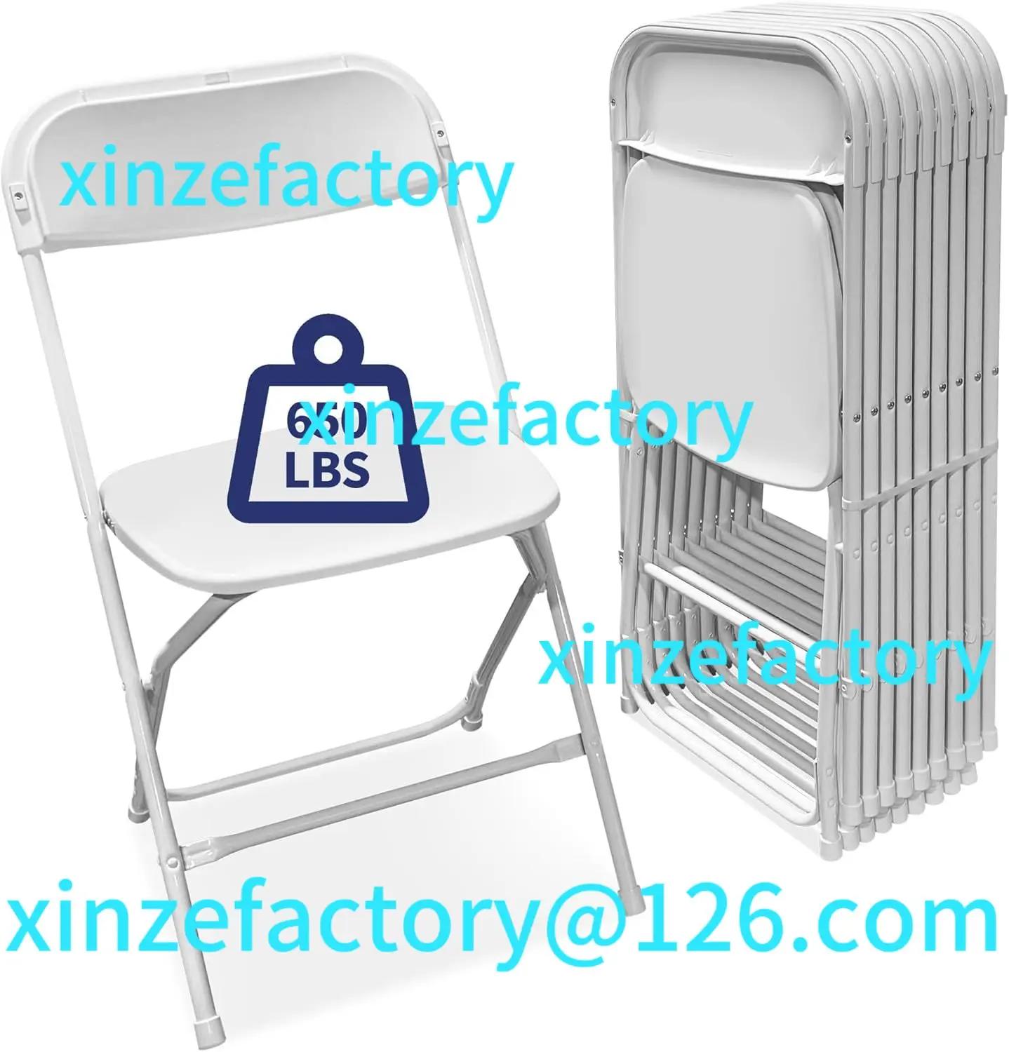 

Customizable White Folding Chairs 10-Pack,Portable Events Chairs
