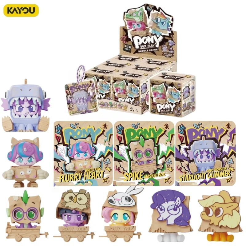 KAYOU Officiel Authentique Série My Little Pony Carte Pendentif Mini Figurine Click Collection Périphérique Anime Carte Pendentif Cadeau de Festival