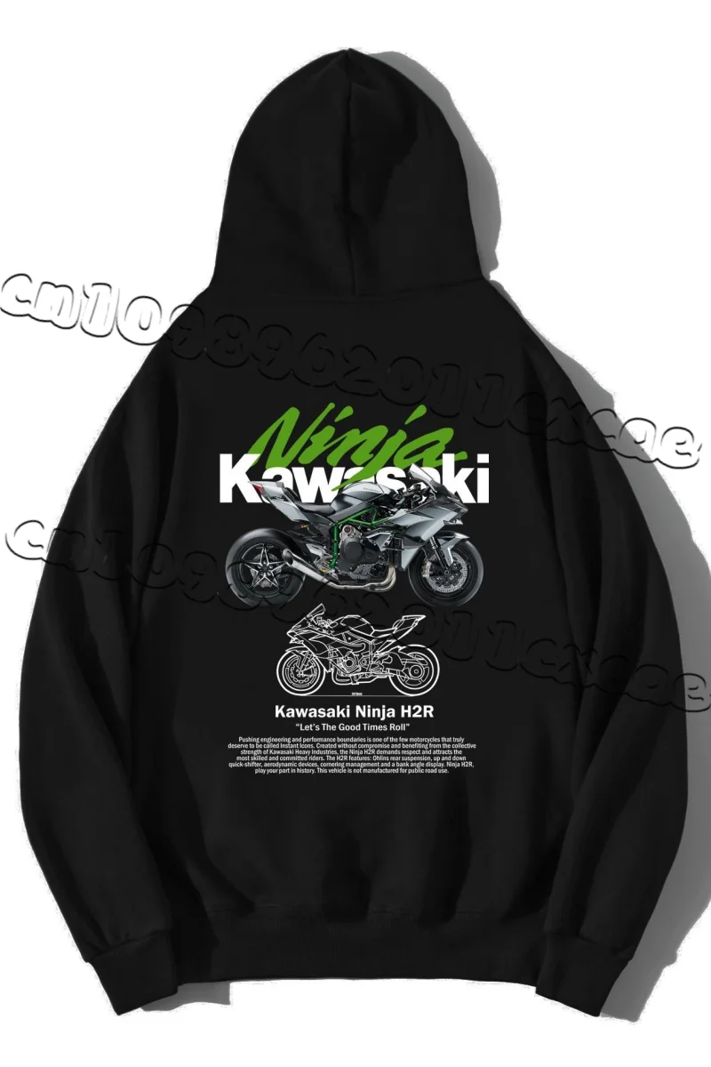

25/26 Autumn/Winter Hot Selling Kawasaki Motorcycle Hoodie Thick Large Men's and Women's Commuting Outdoor Training Coat