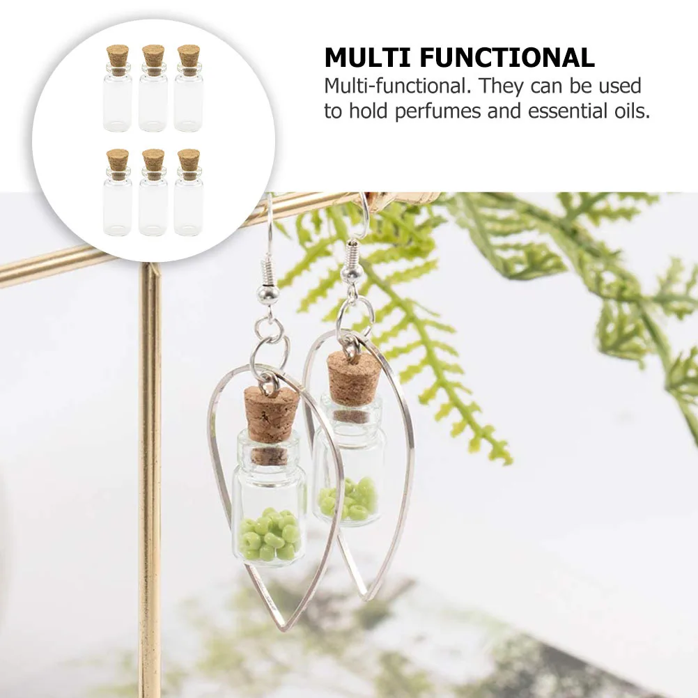 

100Pcs Glass Bottle with Cork Small Transparent Pendant Mini Wish Bottle DIY Perfume Holder Wishing Jar Glass Wish Jar