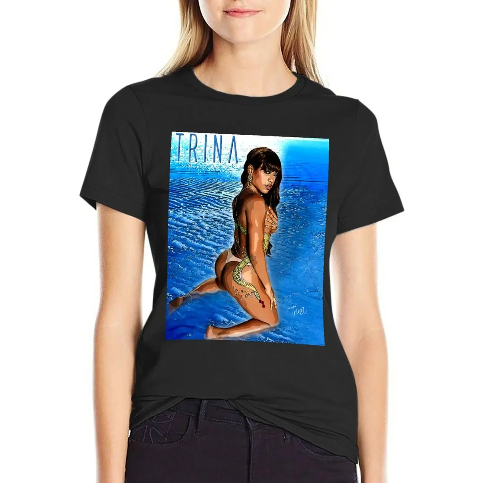 

Trina Tribute D-1 Poster T-Shirt Female clothing animal print summer top summer blouses woman 2025