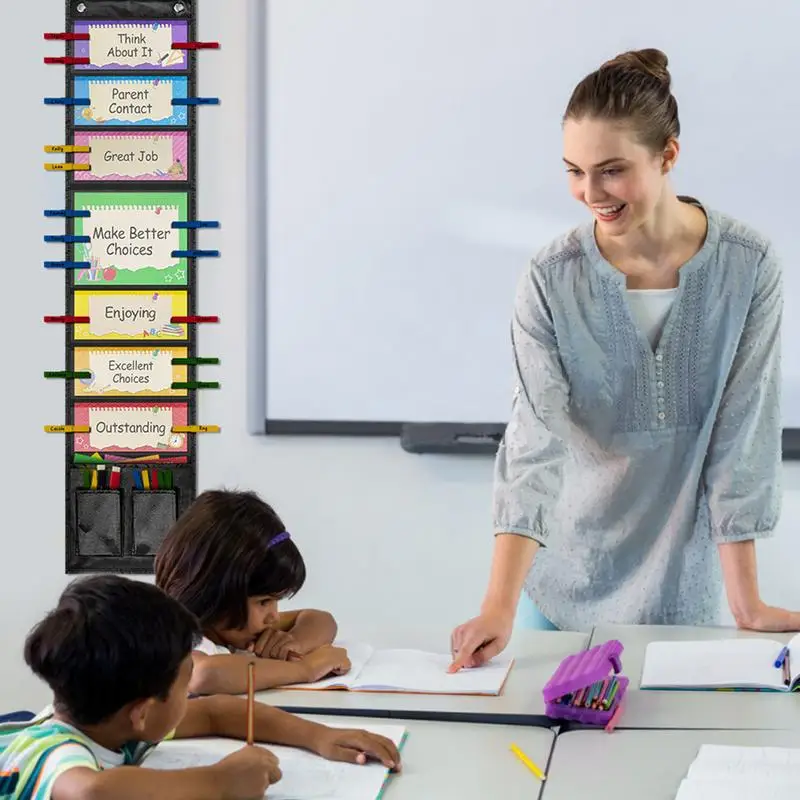 Student Behavior Clip Chart For Classroom Management Kids Reward Pocket Chart Behavior Bulletin Board For KG Teacher Supplies