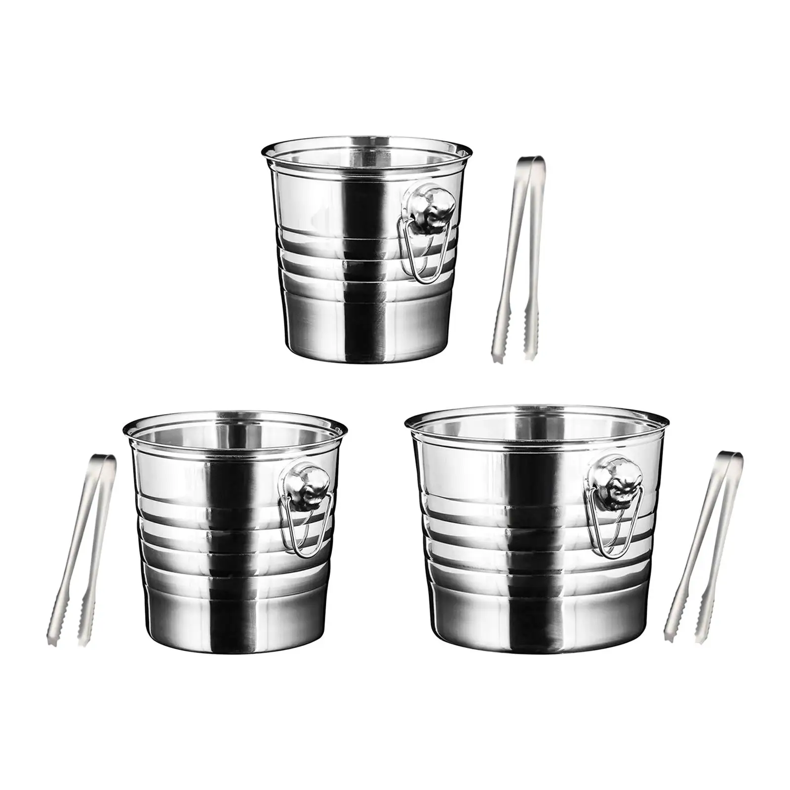 Ice Bucket ice with Ice Clip with Carry Handle Cool Durable Cooling Tool Versatile Ice Cube Container for Club BBQ Party Home