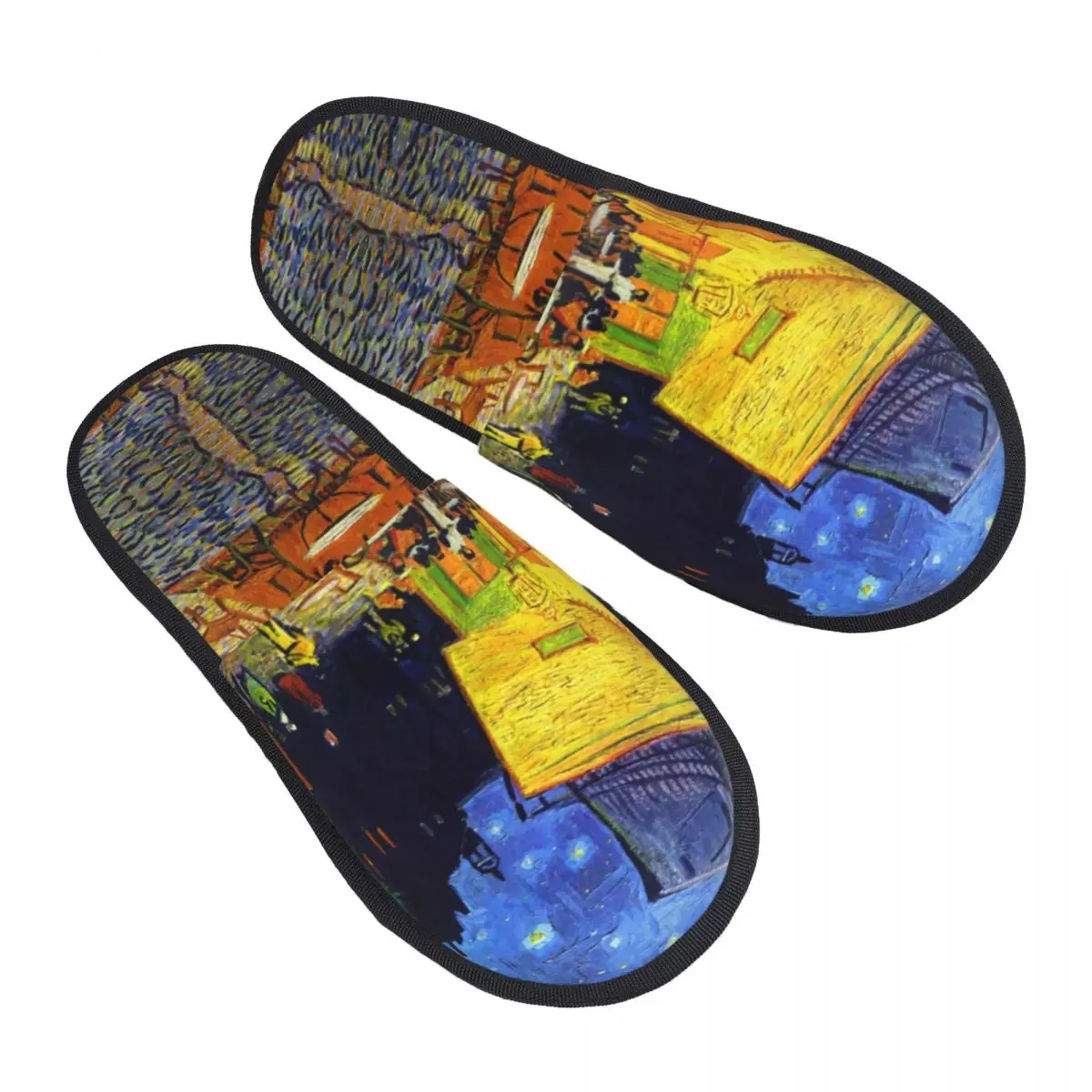 Cafe Terrace At Night Guest Slippers for Bedroom Women Custom Print Vincent Van Gogh Painting House Slipper