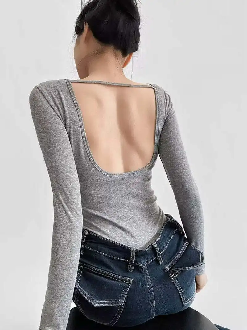 

Сексуальный американский ретро-комбинезон Bal Long Sve для похудения, дизайнерский базовый слой, футболка для горячих девушек, уличная футболка с высокой талией