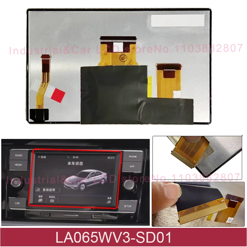 

LA065WV3-SD01 LA065WV3 SD01 LA065WV3(SD)(01) 6.5 Inch LCD Display Screen For VWJetta Passat GolfTiguan Sk oda 17A036868 LCD