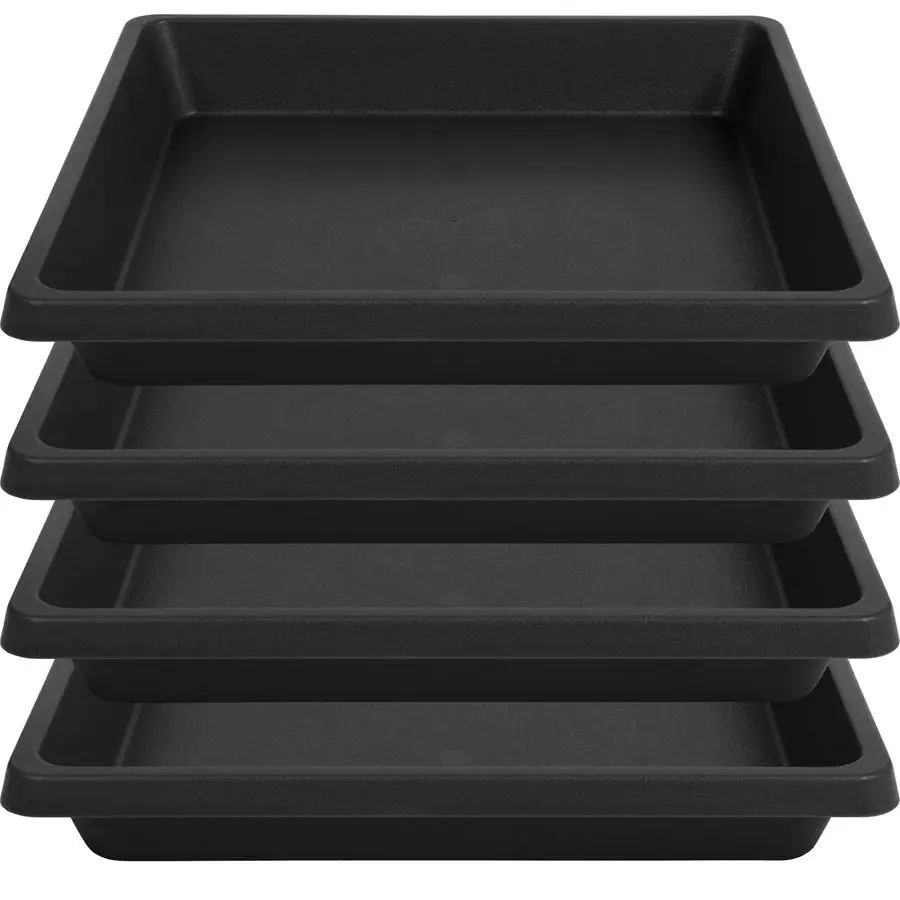 

Plant Saucer 14 Inch 4 Pack, 6 8 10 12 13 16 18 20 Durable Plastic Plant Trays for PotsIndoor Outdoor, Durable and Thicker Large