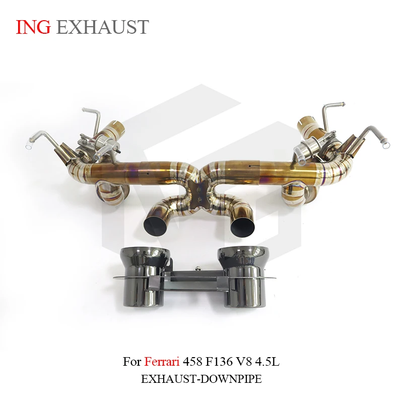 

ING Exhaust Catback Titanium Alloy Material for Ferrari 458 F136 V8 4. 5L x with tips Electron Valve Vehicle Performance System