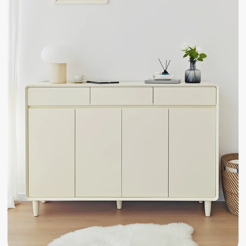 

Cream wind shoe cabinet indoor modern minimalist shoe cabinet outside the corridor into one wall.