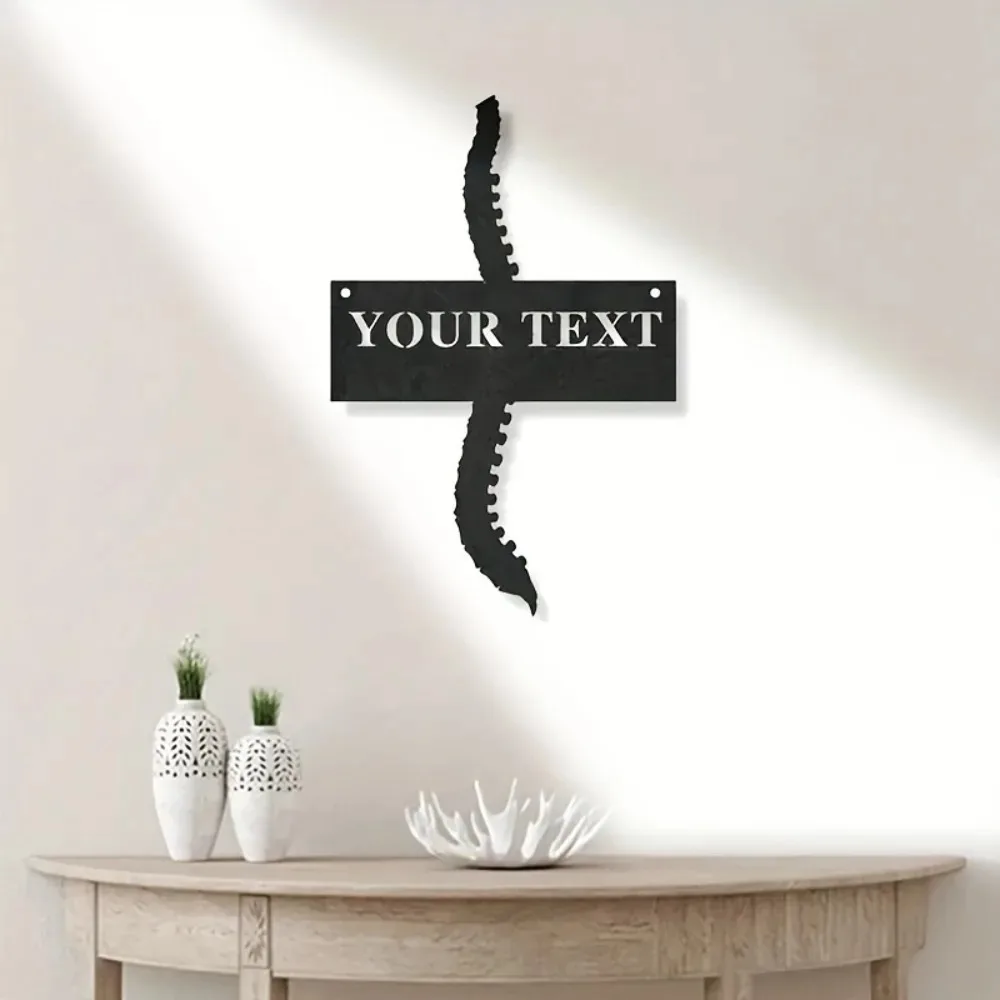 CIFbuy 2D Flat Custom Spine Metal Sign Modern Design Chiropractic Clinic Wall Decor Gift For Doctor No Electricity Needed