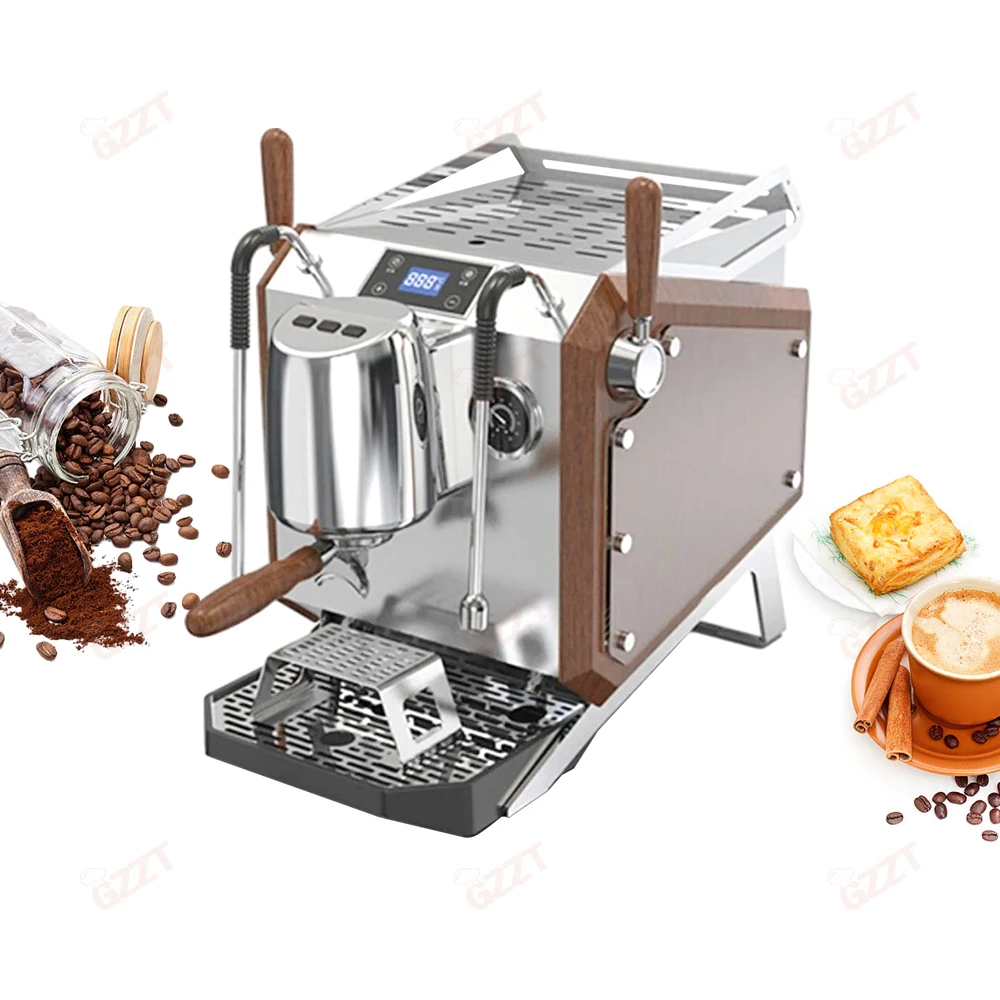 Professional Semi Auto Single Group Espresso Maker, Stainless Steel 9 Bar Rotary Pump  Display for Cafe Commercial Coffee Tool