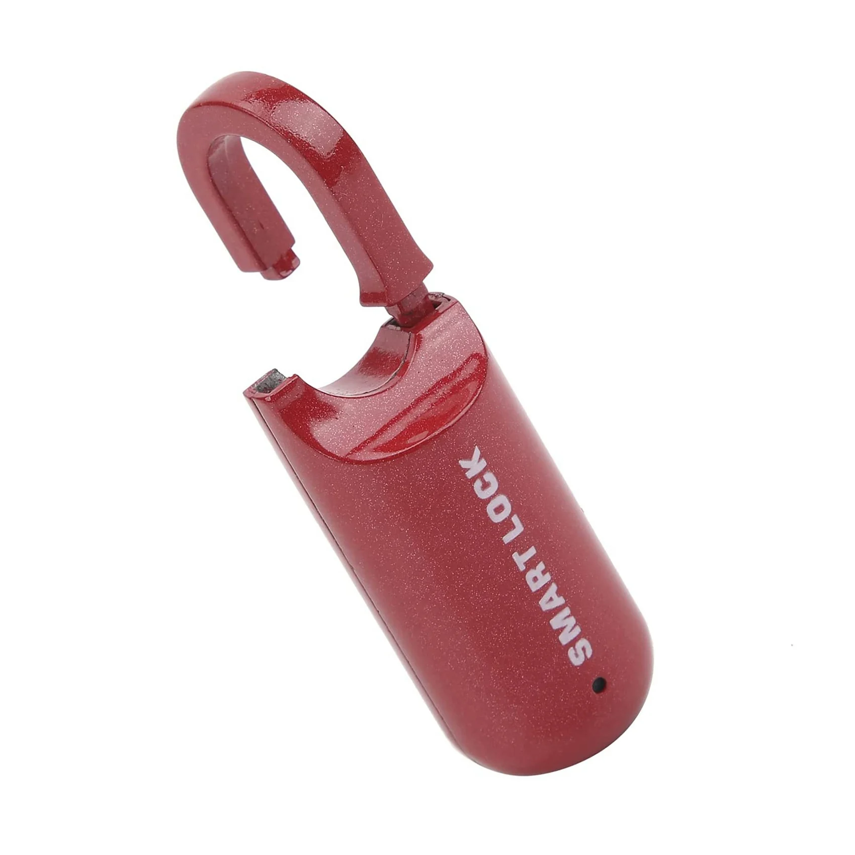 Fingerprint Lock Smart Padlock Suitcase Gym Locker Lock USB Rechargeable Mini Security Lock for Outdoor Travel (Red)