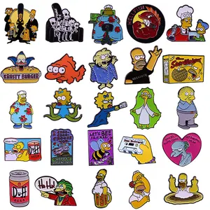 Comedia American Animation Simpsonsssss Lapa de la solapa colección de la insignia de los niños lindos Joya de regalo Adorna Broches de cuello de mochila 8 Mejores PIN Simpson de ventas - №6