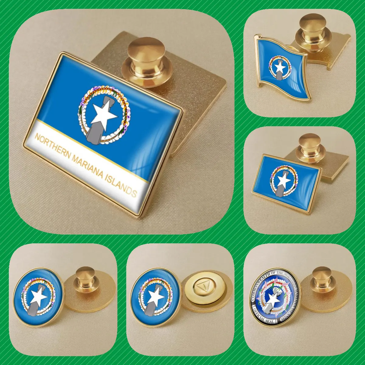 Northern Mariana Islands Flag National Emblem Brooch Badges Lapel Pins