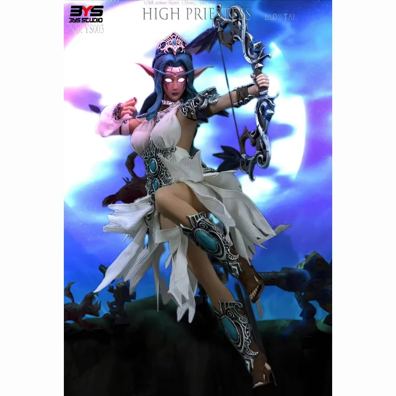 World of Warcraft GK 3YS YS003 Tyrande Whisperwind Action Figure priestess Lady Tal Joint Movable Soldier Luminescent Model