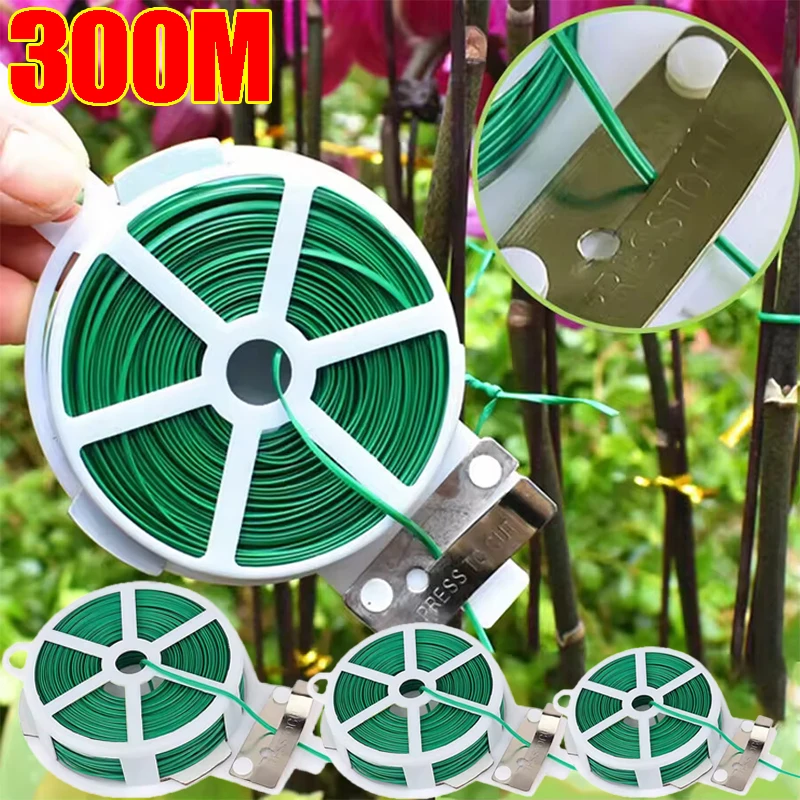 300/20m jardim torção laços cintar fio reutilizável flor planta escalada suporta cinta auto-corte cana fio fixo cabo gravata