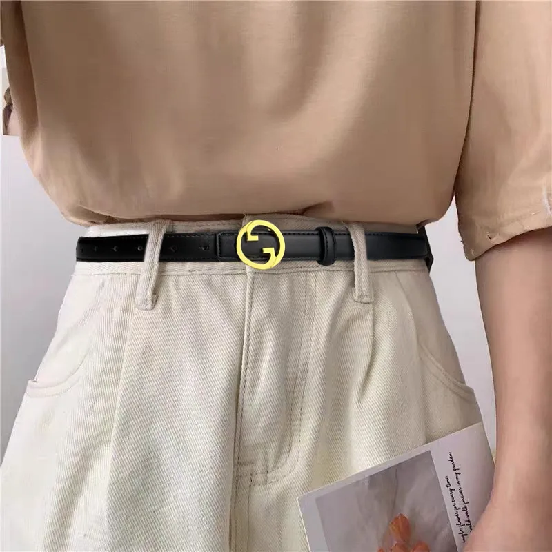 حزام خصر بإبزيم معدني فاخر جديد للنساء حزام أسود بقصة ضيقة متعدد الاستخدامات للارتداء غير الرسمي والاستخدام اليومي #5