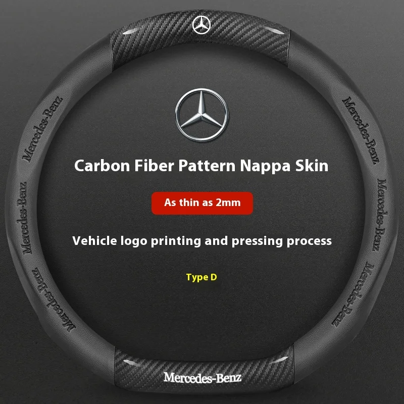 

Car AntiSlip Carbon Fiber Leather Steering Wheel Cover For Mercedes-Benz A C E S V-Class A45 C43 CLA CLS GLA GLC GLK SLK ML Vito