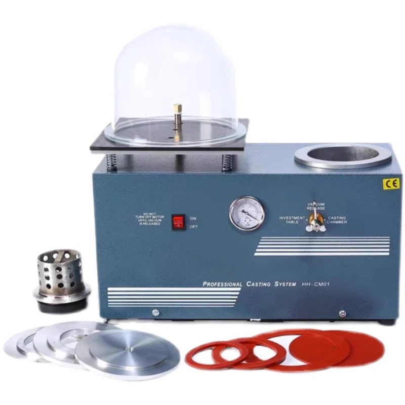 Professional 2-In-1 Mini Vacuum Injection Investing & Casting Machine For Jewelry Mold Making Goldsmith Metal 2L