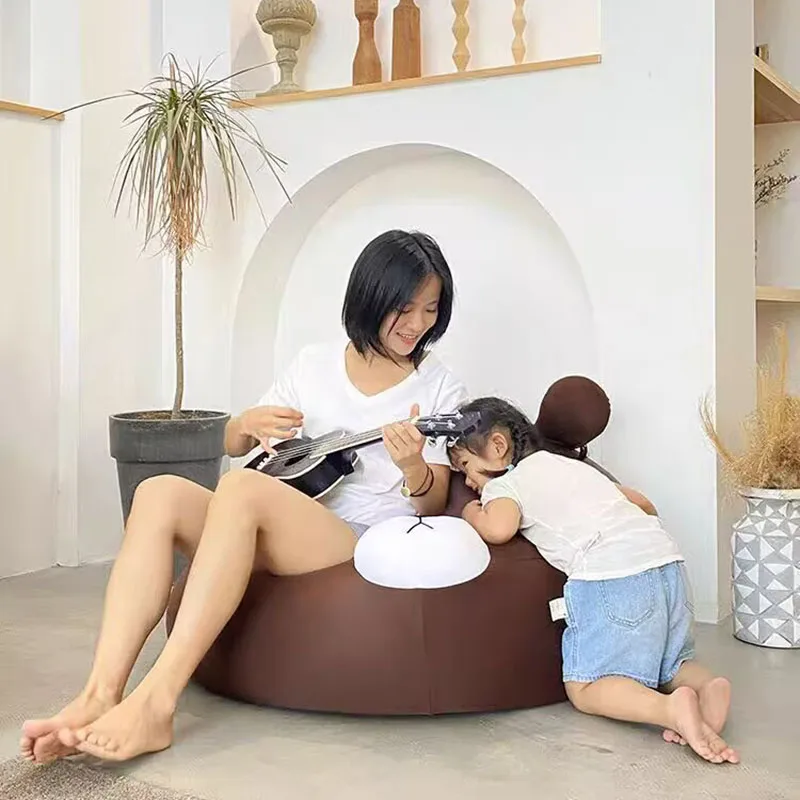 Home Furniture Cute Brown Bear Bean Bag Lazy Sofa Detachable Single Sofa Chair Bedroom Art Decor Gift Balcony Kids Leisure Chair image 5