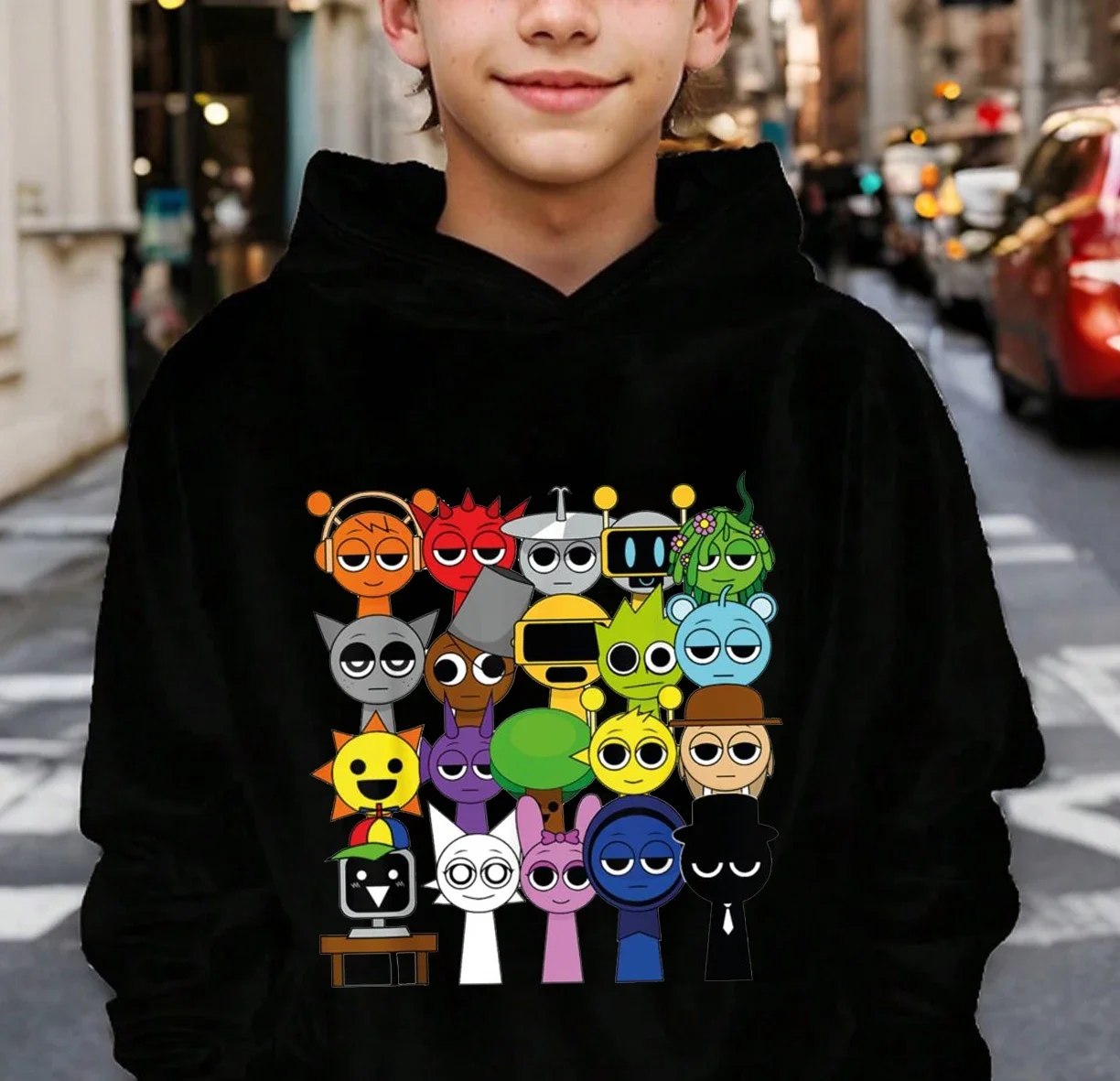 New Sprunki Cartoon Kids Hoodie Game Incredibox Sweatshirts Boys Clothes Girls Hooded Pullover Spring Children Long Sleeve Tops