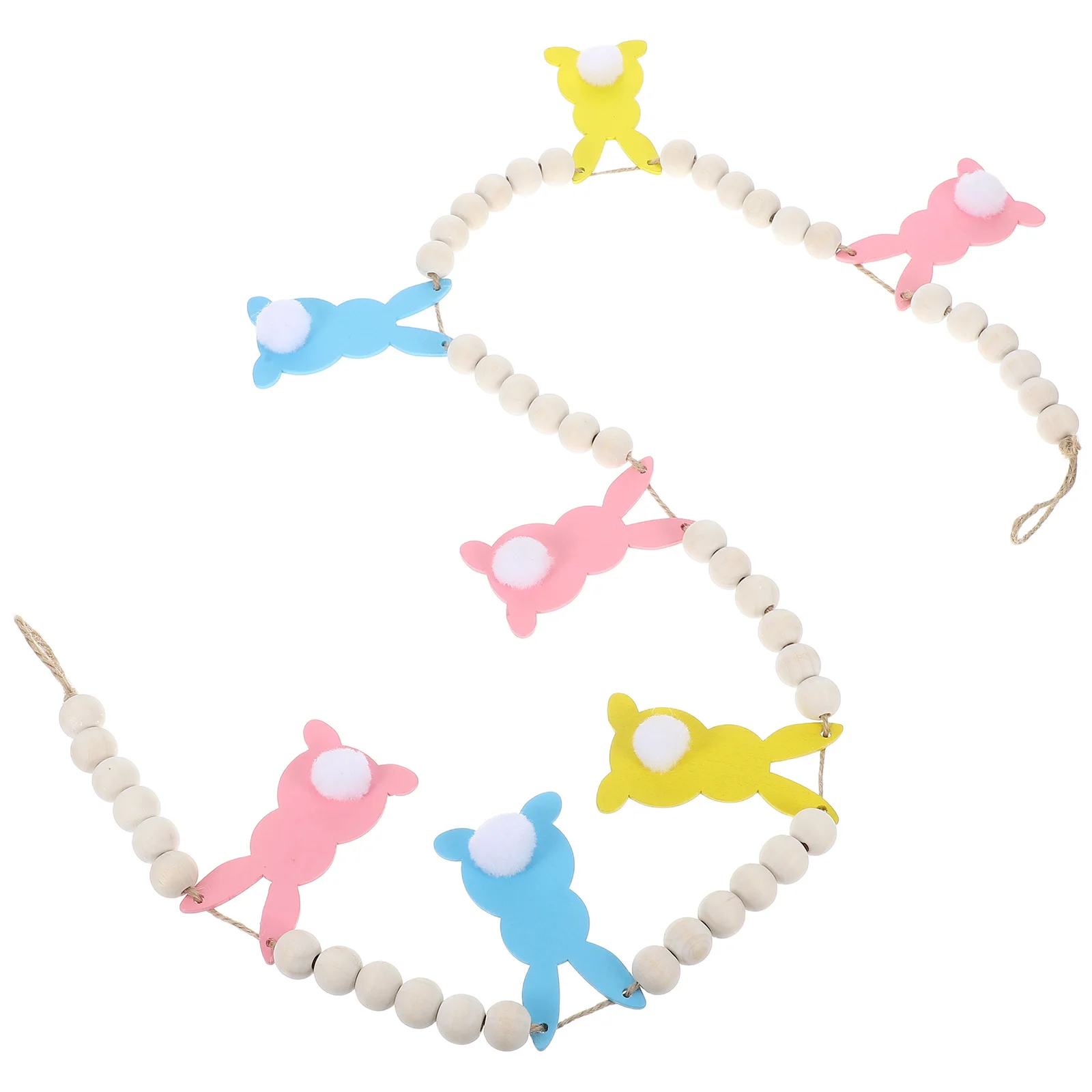 

Cute Beads Garland Easter Wall Hanging Decor Rustic Banner for Indoor Outdoor Party Supplies Easter Day Banner