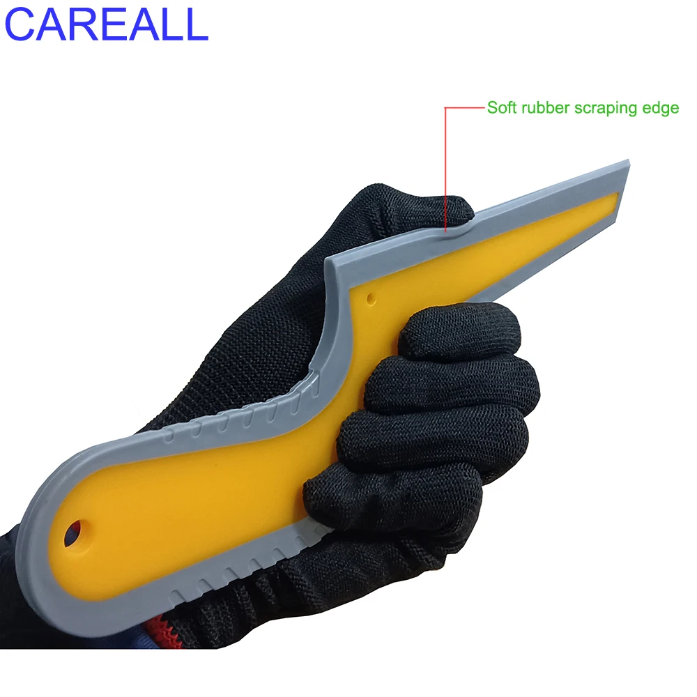 CAREALL Rubber Scraper Handle Water Wiper Squeegee for Window Tint Carbon Fiber Vinyl Windshield Car Wrap Application Tools