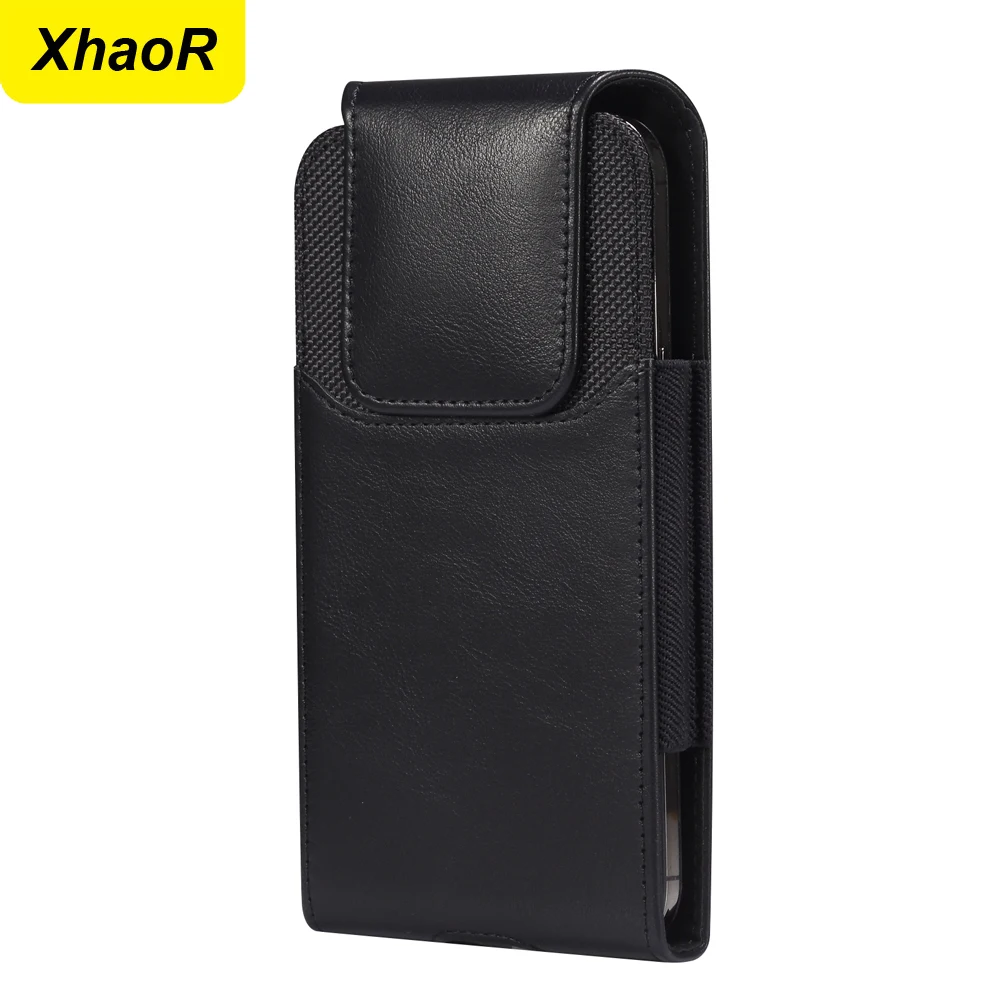 Mobile Phone Leather Waist Bag For iPhone 15 14 13 12 Pro Max Samsung S23 S22 Xiaomi Huawei Men Belt Clip Case Cell Phone Holder