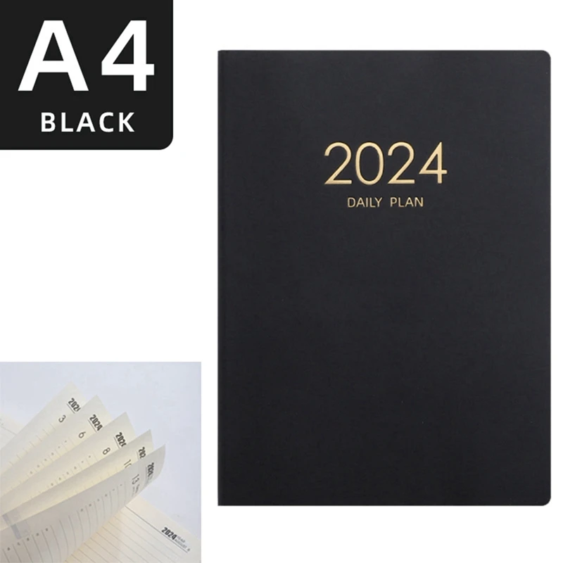 2024 Plan Notebook Kalender verdickt Tages plan Notebook wöchentlich Notebook Büro Schul material