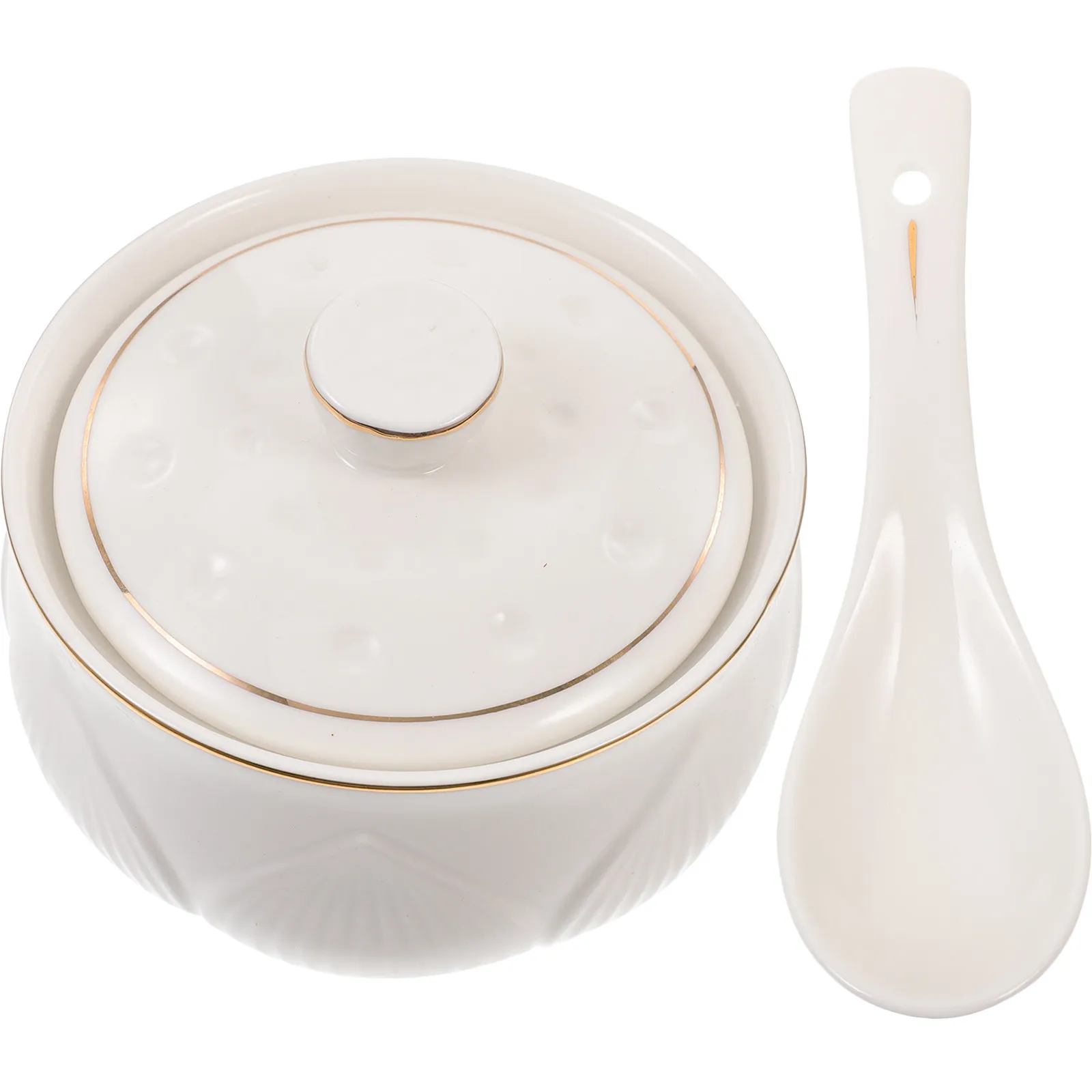 

1Set Ceramic Soup Bowl with Lid Small Stew Pot Steaming Bowl for Dessert Roast Potatoes Hot Tureen Kitchen Cookware Serving Dish