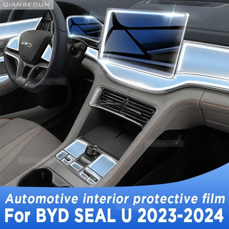 

For BYD SEAL U 2023 2024 Gearbox Panel Navigation Automotive Interior TPU Protective Film Anti-Scratch Sticker Accessories