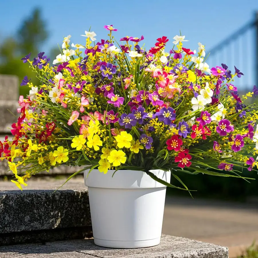 

Наборы искусственных цветов и растений для осенне-летнего декора, реалистичные шелковые ромашки, устойчивые к УФ-излучению, разноцветные