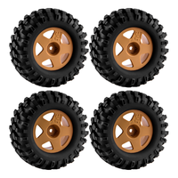 RC Crawler Tire and Wheel Set with 12mm Hex Hub Rubber Tires for 1/12 FMS FJ45, MN-D90, MN-99S, RGT EX86100 (Glue Required)