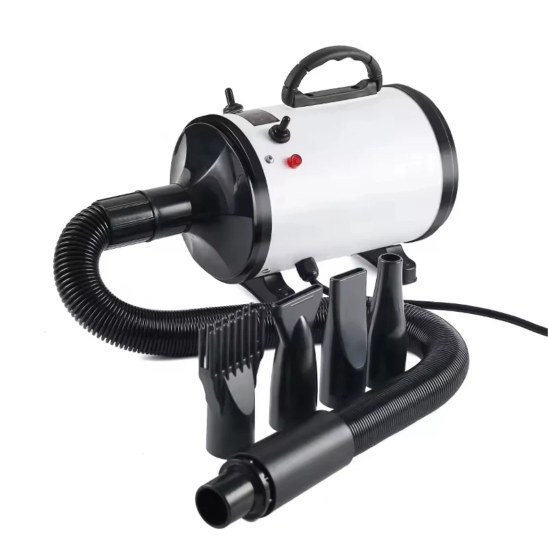 

High-Power Pet Hair Dryer for Large Dogs Cats Quick Silent Drying Plastic Brushes Included Boxed Pet Grooming