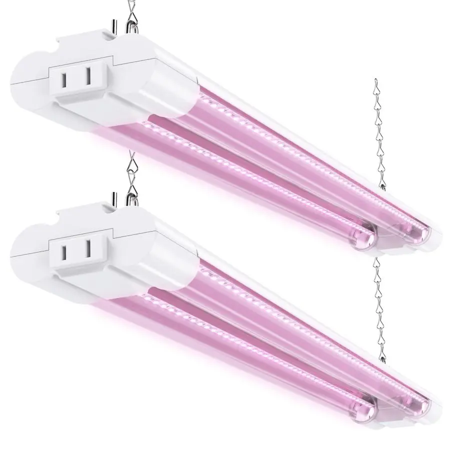 

Светодиодная лампа для растений 2 фута, 20 Вт, полный спектр, для проращивания семян, рассады, комнатных растений, подвесной светильник с питанием от сети, возможность подключения до 8 штук, Inl