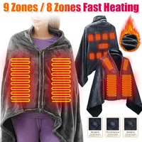 New USB Electric Heated Blanket 3 Heating Levels Fleece Heated Blanket Wearable Heating Lap Blanket for Household and Office LIJ