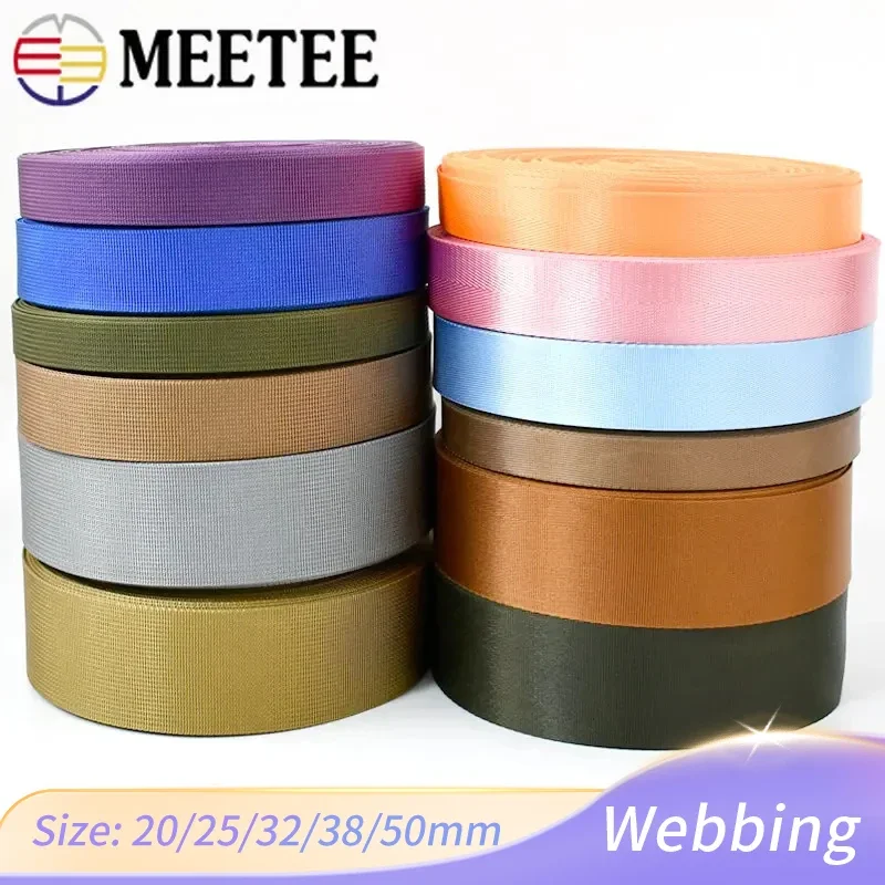 1Meter 20/25/32/38/50mm Nylon Webbing Backpack Belt Binding Lace Tape Bag Strap Pet Collar Ribbons Band DIY Sewing Accessories