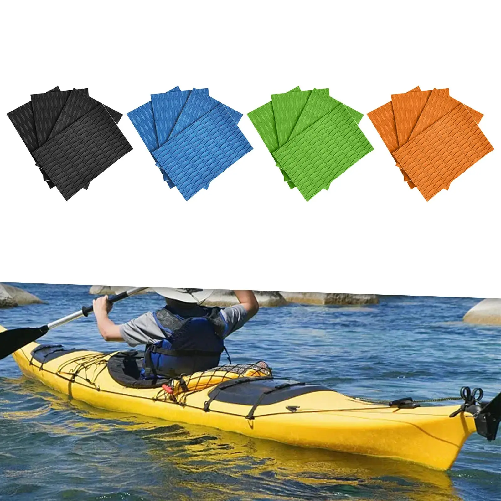 4 قطعة الحصير سطح السفينة لوح التزلج منصات الجر عدم الانزلاق متعددة الأغراض سطح السفينة الذيل وسادة قبضة قوية إيفا رغوة ورقة لليخوت Longboard