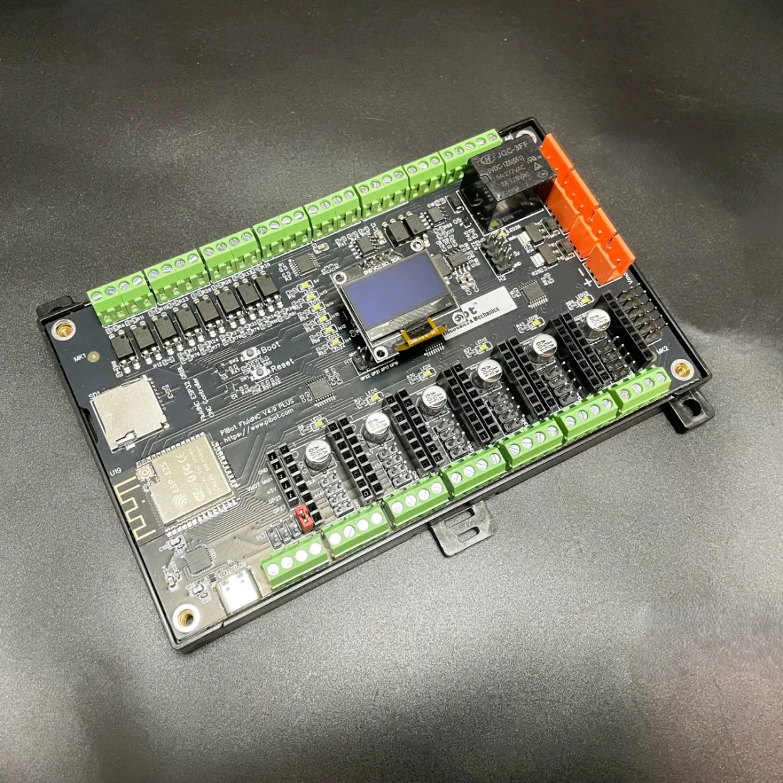 PiBot FluidNC ESP32 GRBL CNC Controller V4.96 Pro  (Includes OLED, Antenna, XH2.54 Wire and Jumper Caps)