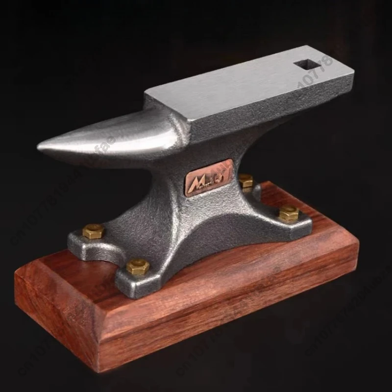 Mini cast steel angle anvil with ebony base and round head alloy steel forming workbench for gold silver and jewelry production